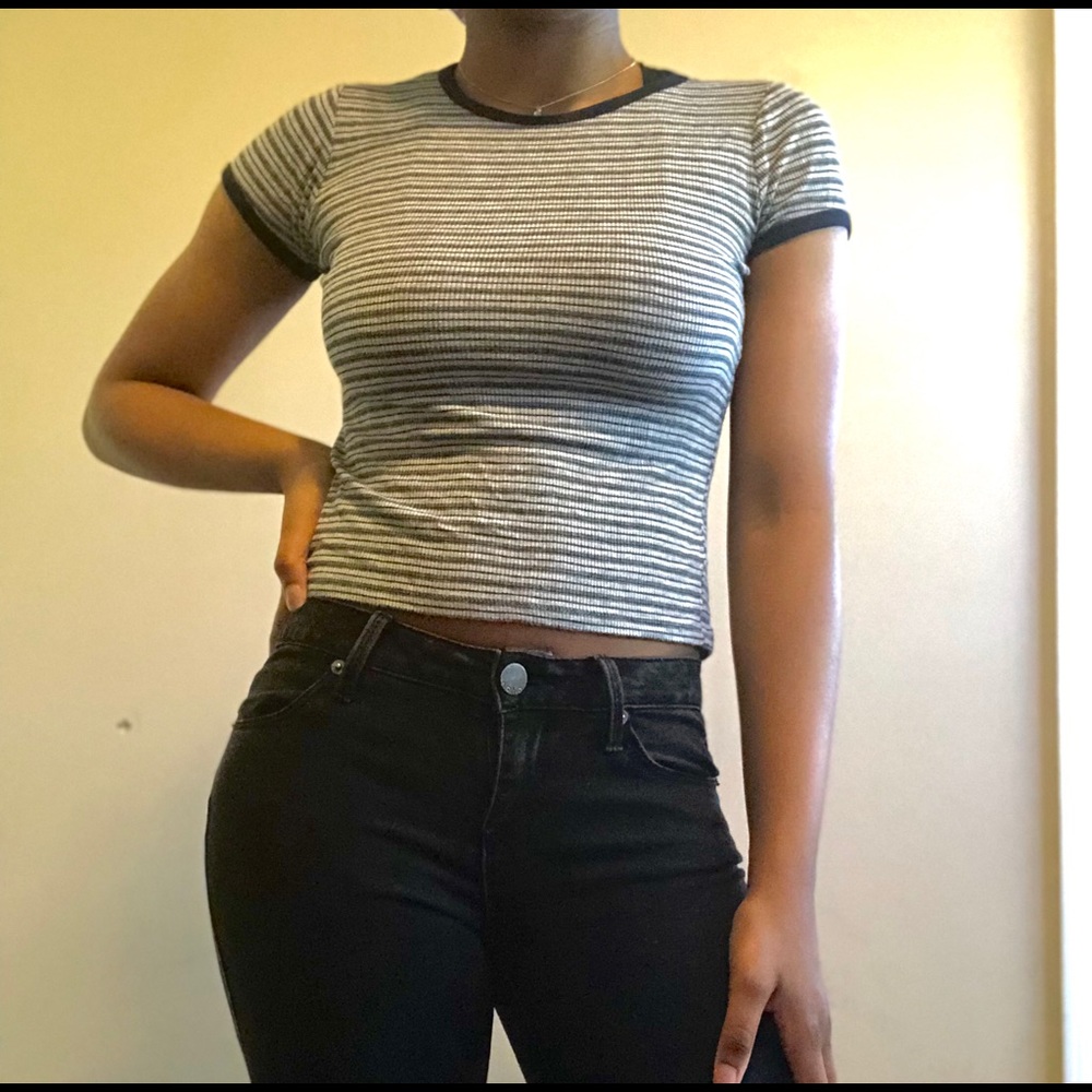 Stripped mid waist top